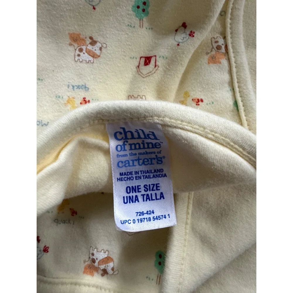 Vintage‎ Y2K 90's Child of Mine by Carters Farm Animal Receiving Blanket Yellow